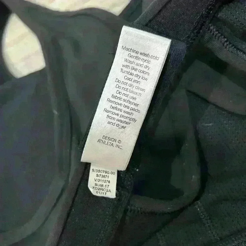 Athleta Sculptek Stealth Black Sports Bra Yoga Gym Athletic Stretch Size S - Picture 6 of 10